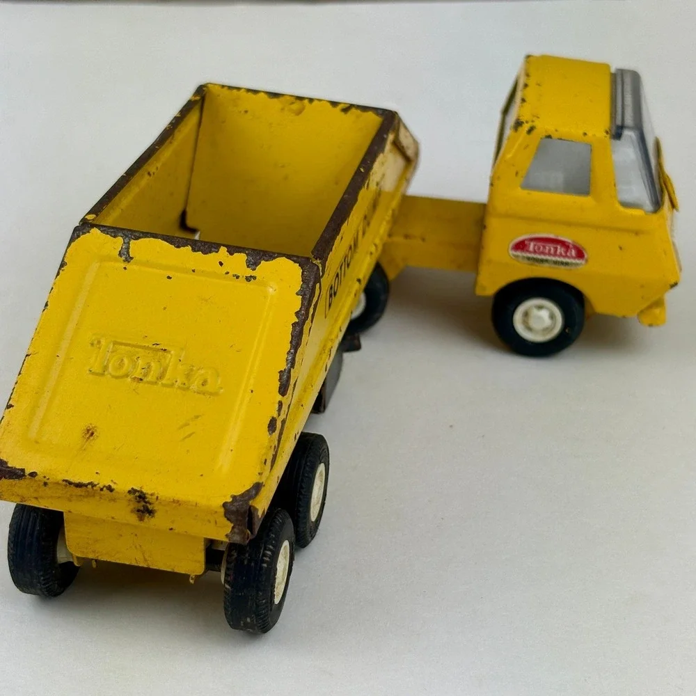 Vintage Tonka Bottom Dump Truck‎ 1960s Yellow Pressed Steel Construction Toy USA